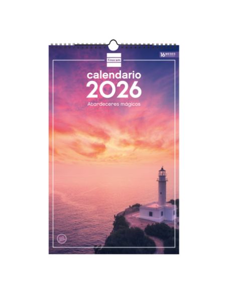 Calendario Pared Espiral 25X40 2026 Atardeceres Magicos