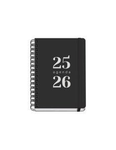 Agenda Escolar Negro 2025-2026 Semana Vista Tamaño A5