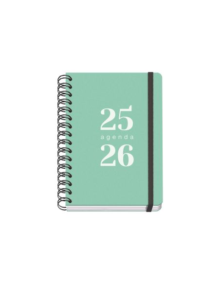 Agenda Escolar Verde 2025-2026 Semana Vista Tamaño A5