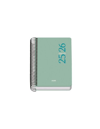 Agenda Escolar Esencial Verde 2025-2026 Día Página Tamaño A6