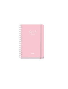 Agenda Académica Rosa Pastel 2025-2026 Semana Vista Tamaño A5