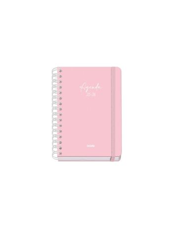 Agenda Académica Rosa Pastel 2025-2026 Semana Vista Tamaño A5