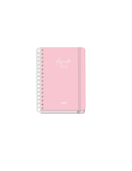 Agenda Académica Rosa Pastel 2025-2026 Semana Vista Tamaño A5