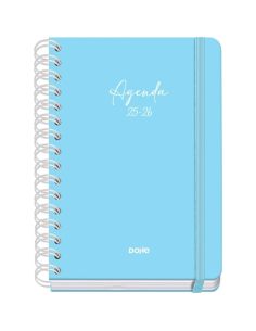 Agenda Académica Azul Pastel 2025-2026 Semana Vista Tamaño A5
