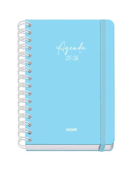 Agenda Académica Azul Pastel 2025-2026 Semana Vista Tamaño A5