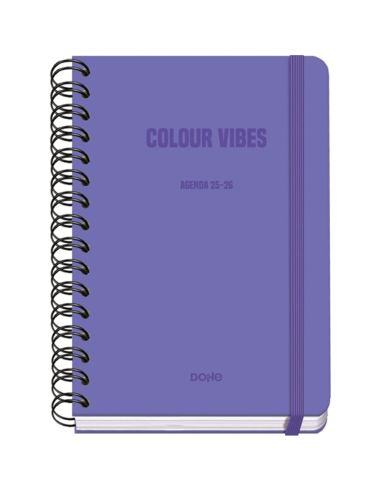 Agenda Académica Morado 2025-2026 Semana Vista Tamaño A5