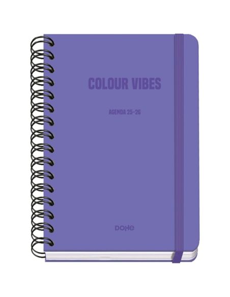 Agenda Académica Morado 2025-2026 Semana Vista Tamaño A5