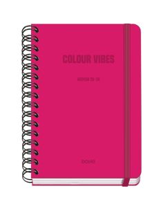 Agenda Académica Rosa Oscuro 2025-2026 Semana Vista Tamaño A5