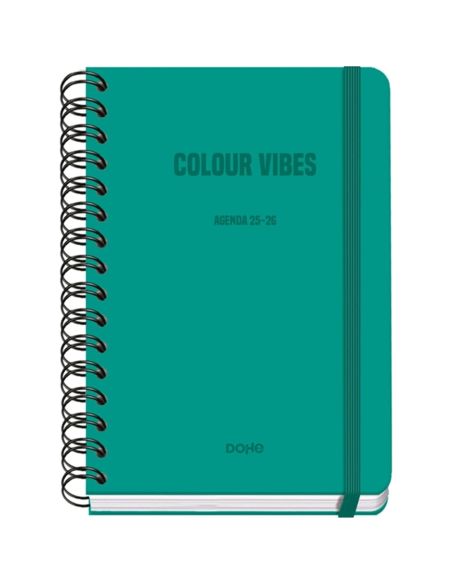Agenda Académica Verde 2025-2026 Semana Vista Tamaño A5