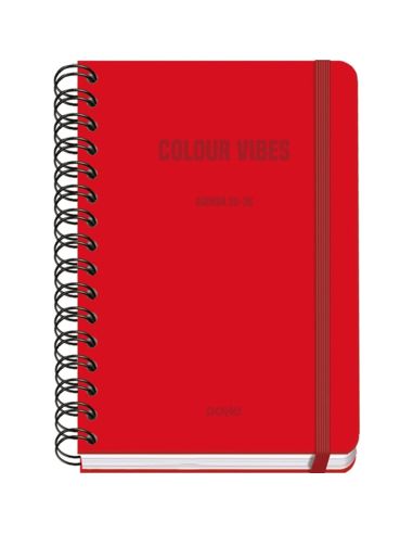Agenda Académica Rojo 2025-2026 Semana Vista Tamaño A5