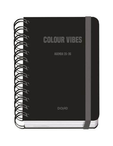 Agenda Académica Negro 2025-2026 Día Página Tamaño A6
