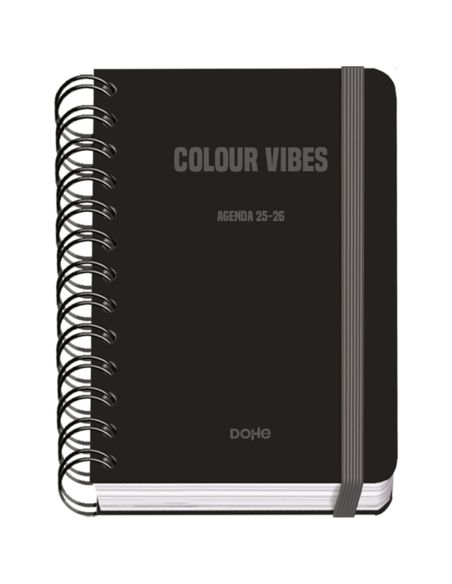 Agenda Académica Negro 2025-2026 Día Página Tamaño A6