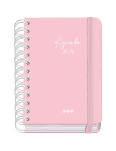 Agenda Académica Rosa Pastel 2025-2026 Día Página Tamaño A6