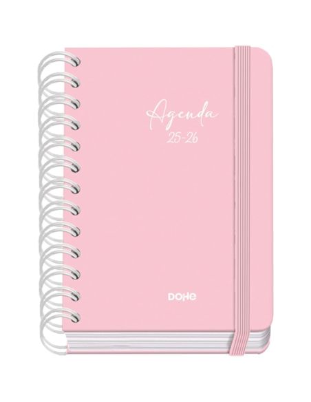 Agenda Académica Rosa Pastel 2025-2026 Día Página Tamaño A6