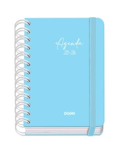 Agenda Académica Azul Pastel 2025-2026 Día Página Tamaño A6