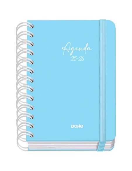 Agenda Académica Azul Pastel 2025-2026 Día Página Tamaño A6