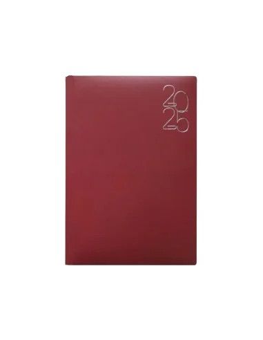 Agenda Anual 2025 Plus Office Classic A5 Día Página Burdeos