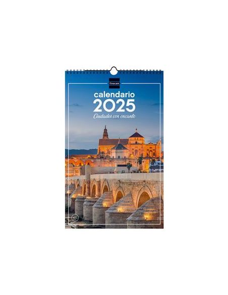 Calendario Pared Finocam 25X40 2025 Ciudades