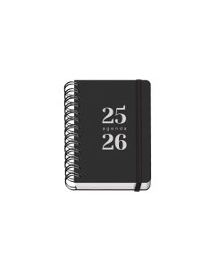 Agenda Escolar  Poliprop. A6 D/P Grammar Negro Fsc Mix