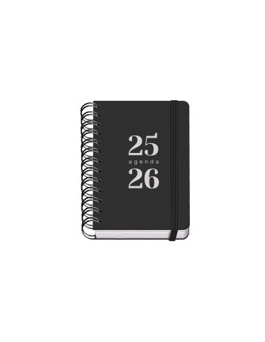 Agenda Escolar  Poliprop. A6 D/P Grammar Negro Fsc Mix