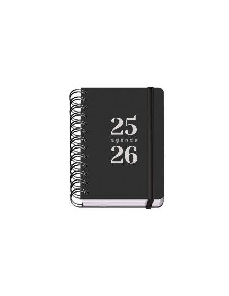 Agenda Escolar  Poliprop. A6 D/P Grammar Negro Fsc Mix