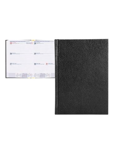 Agenda Encuadernada Liderpapel Jalki 14X20 Cm 2024 Dia Pagina Color Negro Papel 70 Grtexto En Catalan