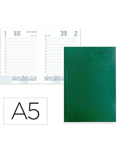 Agenda Encuadernada Liderpapel Corfu 15X21 Cm 2024 Dia Pagina Color Verde Papel 60 Gr