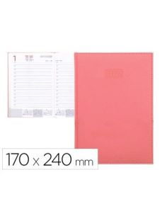 Agenda Encuadernada Liderpapel Creta 17X24 Cm 2024 Dia Pagina Color Rosa Papel 70 Gr