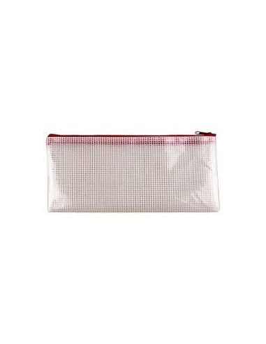 Bolsa Multiusos Tarifold Pvc 250X115 Mm Apertura Superior Con Cremallera Portaboligrafo Y Correa Color Rojo