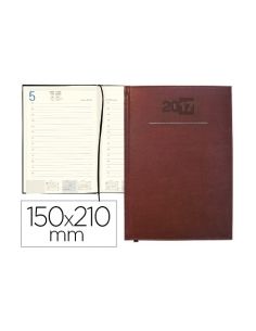 Agenda Anillas Liderpapel Tinde 15X21 Cm Dia Pagina Marron Simil Piel Envejecida Papel 70 Gr