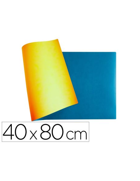 Vade De Sobremesa Exacompta Bee Blue Polipiel Pu Color Azafran/Turquesa 40X80 Cm