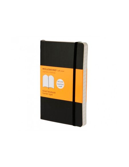 Libreta Clasica Tapa Blanda Negra P (9X14Cm) Rayada Moleskine Qp611