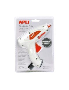 Pistola De Cola Premium Apli Termofusible Hot Melt 20W Con 2 Barras De Cola