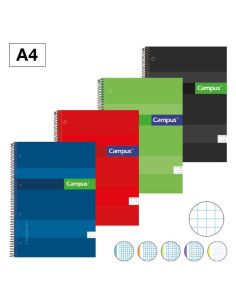 Bloc Espiral Campus Tapa Extradura A4 160 Hojas Microperforado 70G. Rayado 5 Mm