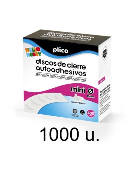 Disco De Cierre Plico Velcro Autoadhesivo Quita Y Pon Ovalado 35X12 Mm Color Blanco Caja De 1000 Unidades