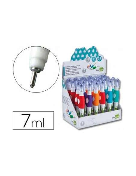 Corrector Liderpapel Lapiz Roller -Punta Metalica De 1.6 Mm Capacidad 7 Ml -Expositor De 24 Unidades
