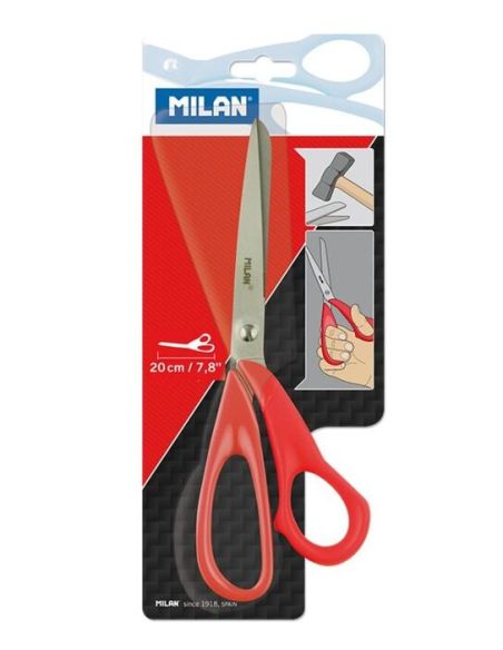 Tijera Oficina 20Cm Roja Milan