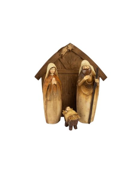 Nacimiento estilizado cabaña 22,8cm 4 pz. PB22297 (9)
