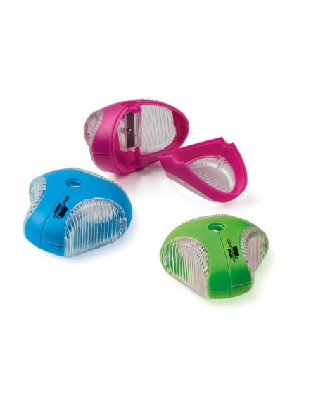 Sacapuntas Liderpapel Star Plastico 1 Uso Con Deposito Colores Surtidos