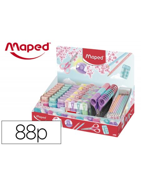 Expositor Maped Coleccion Pastel 88 Piezas Surtidas