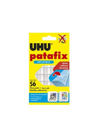 Sujetacosa Uhu Patafix Transparente Blister De 56 Unidades
