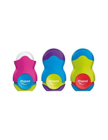 Sacapuntas Plastico Maped Loopy Plastico 1 Uso Con Goma Colores Surtidos No Decorado