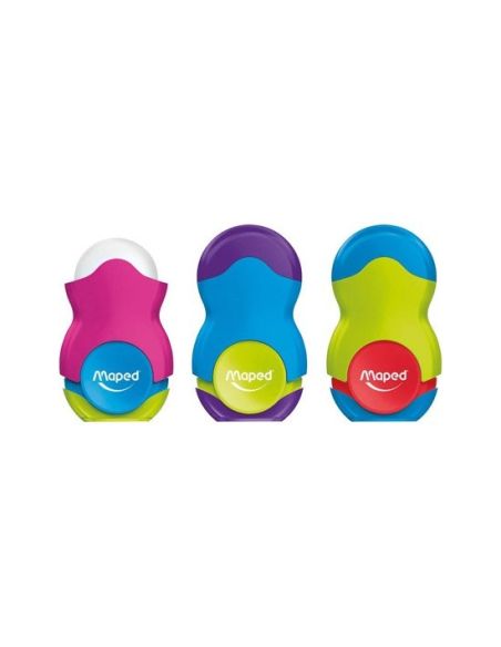 Sacapuntas Plastico Maped Loopy Plastico 1 Uso Con Goma Colores Surtidos No Decorado