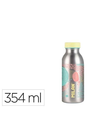 Botella Milan Isotérmica De Acero Inoxidable 354 Ml Serie Silver, Amarillo