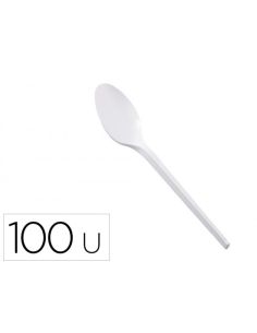 Cuchara De Plastico Blanco Reutilizable Paquete De 100 Unidades
