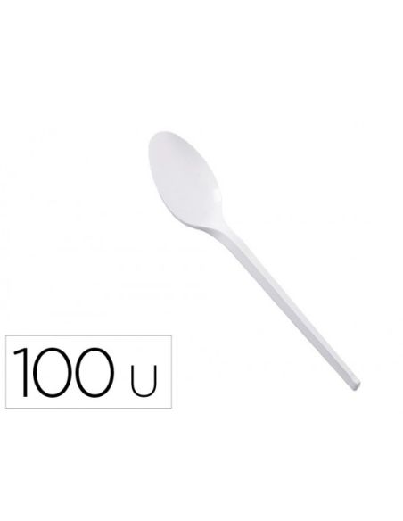 Cuchara De Plastico Blanco Reutilizable Paquete De 100 Unidades