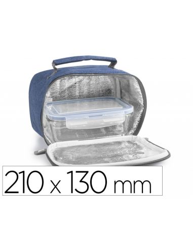 Bolso Portaalimentos Ibili Tela Con Bolsillo Exterior Color Azul 210X130 Mm
