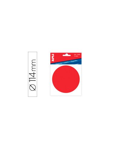 Etiqueta Adhesiva Apli 11909 Vinilo Rojo Señalizacion Cristales 114 Mm Diametro Blister De 1 Unidad