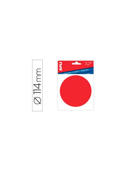 Etiqueta Adhesiva Apli 11909 Vinilo Rojo Señalizacion Cristales 114 Mm Diametro Blister De 1 Unidad