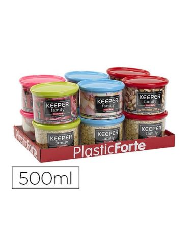 Bote Multiusos Plastico 500 Ml Con Tapa De Color 110X110X80 Mm